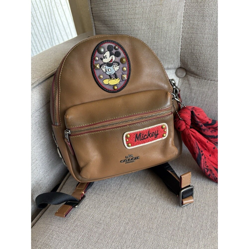 COACH X DISNEY F59356 MICKEY MOUSE SMALL Leather BACKPACK Patched LIMITED EDIT - Picture 1 of 8